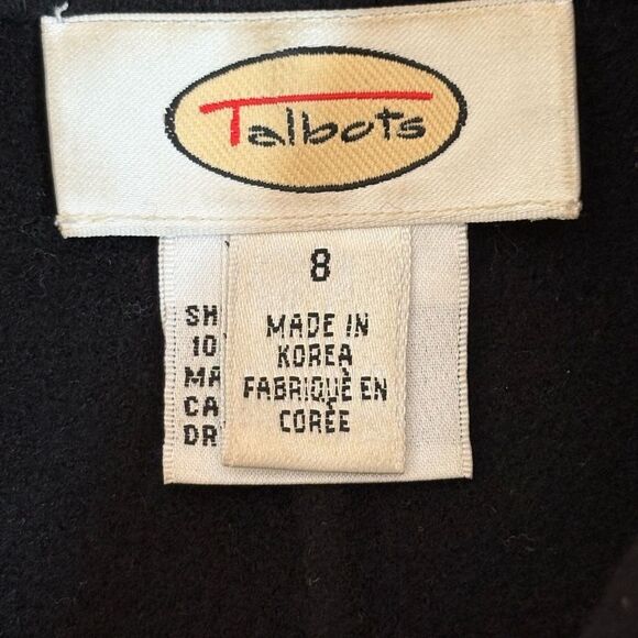 Talbots Black Wool Blazer Jacket Open Front Old Money Womens Size 8 - Picture 6 of 9